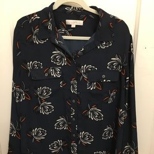 LOFT print utility blouse